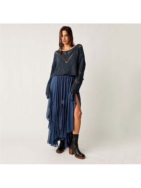 FREE PEOPLE - HAYLEY CROPPED
OPEN KNIT SWEATER
